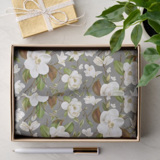 Magnolia Floral Wedding Tissuepapier (Geschenk)