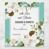 Magnolia Floral Wijn Etiket (Enkel label)