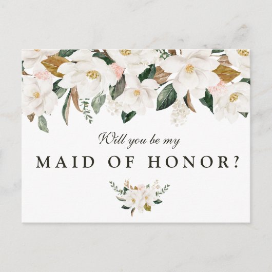 Magnolia floral zal je mijn Maid of Honor kaart zi (Voorkant)
