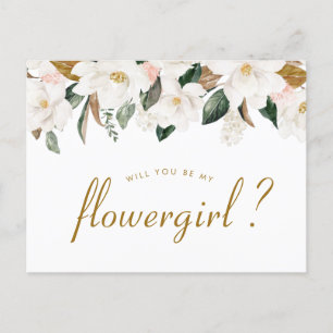 magnolia floral zal jij mijn Flowergirl card zijn Uitnodiging Briefkaart