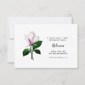  magnolia floral zijn mijn bruidsmeisje kaart (Achterkant)