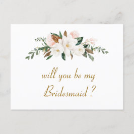 magnolia floral zul je mijn bruidsmeisje kaart zij