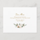 magnolia floral zul je mijn bruidsmeisje kaart zij (Achterkant)