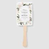 Magnolia florale geometrische bruiloft programma handwaaier (Voorkant)