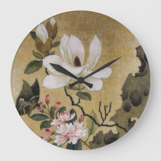 Magnolia Flower and Butterfly Ming Dynasty Grote Klok (Voorkant)