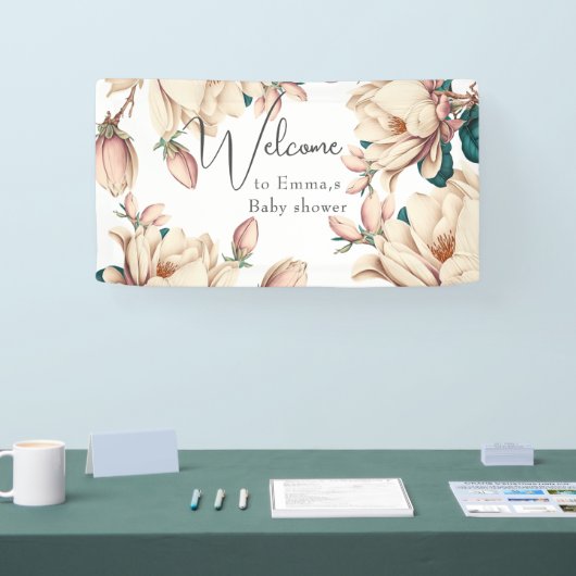 Magnolia flower - bladen spandoek (Beurs)