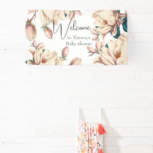 Magnolia flower - bladen spandoek (Insitu)