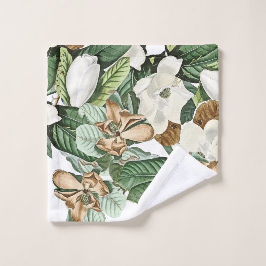 Magnolia Flower Blosbezems Leaves Bath Towel Set Bad Handdoek (Wasdoekje)