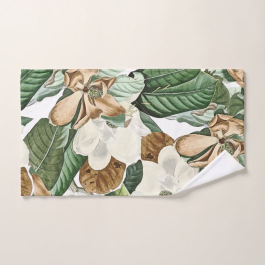 Magnolia Flower Blosbezems Leaves Bath Towel Set Bad Handdoek (Handdoek)