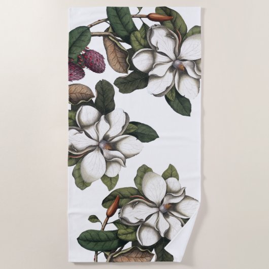 Magnolia Flower Blossom Beach Towel Strandlaken (Voorkant)