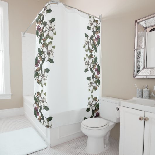 Magnolia Flower Blossom Curtain Douchegordijn (In situ)