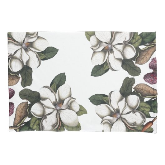  Magnolia Flower Blossom Pillowcase Kussensloop (Voorkant)