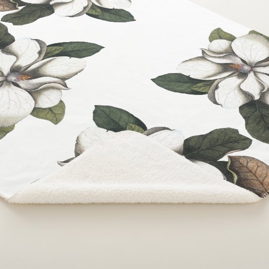 Magnolia Flower Blossom Sherpa Blanket Deken (3/4)