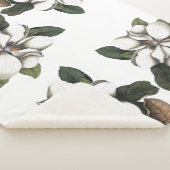  Magnolia Flower Blossom Sherpa Blanket Sherpa Deken (3/4)