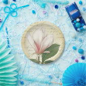 Magnolia Flower  Botanisch Papieren Bordje (Feest)