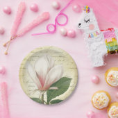 Magnolia Flower  Botanisch Papieren Bordje (Feest)