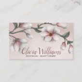 Magnolia Flower Branch Illustratie Visitekaartje (Voorkant)