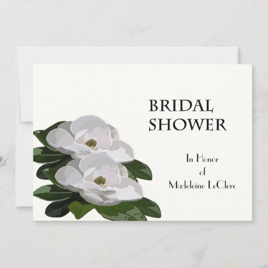 Magnolia Flower Bridal Shower Invitation Kaart (Voorkant)