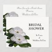 Magnolia Flower Bridal Shower Invitation Kaart (Voorkant / Achterkant)