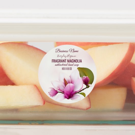 Magnolia Flower Business Labels (Aangebracht)
