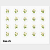 Magnolia Flower Custom Wedding Monogram  Ronde Sticker (Vel)
