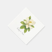 Magnolia Flower Custom Wedding Monogram  Servet (Hoek)