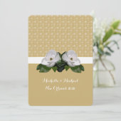 Magnolia Flower Fleur de Lis Wedding Kaart (Staand voorkant)