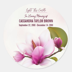 Magnolia Flower Funeral Memorial Ronde Sticker