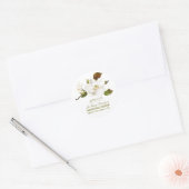 Magnolia Flower Funeral Memorial Ronde Sticker (Envelop)
