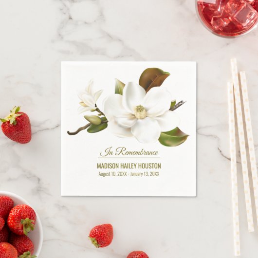 Magnolia Flower Funeral Memorial Servet (Insitu)
