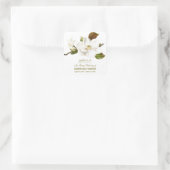 Magnolia Flower Funeral Memorial Vierkante Sticker (Tas)