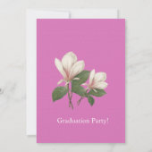  magnolia flower graduparty kaart (Achterkant)