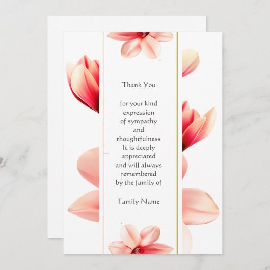 Magnolia Flower Hartelijk dank Kaart (Voorkant / Achterkant)