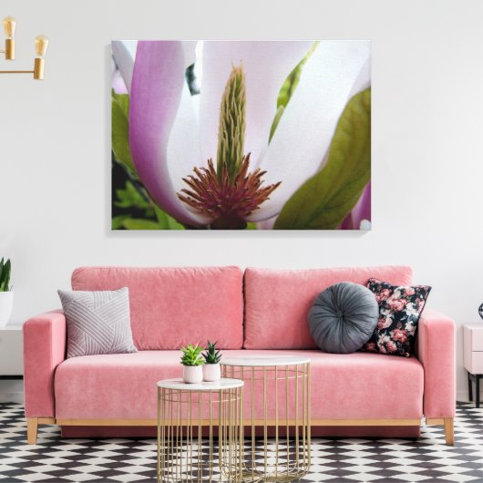 magnolia flower macroshot canvas afdruk (Insitu (Woonkamer))