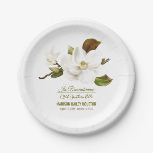 Magnolia Flower Memorial Papieren Bordje