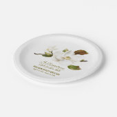 Magnolia Flower Memorial Papieren Bordje (Gekanteld)