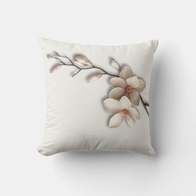  Magnolia Flower Minimalist Zen Kussen (Voorkant)