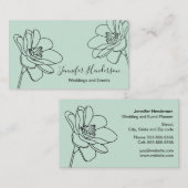 Magnolia Flower Mint Green Visitekaartje (Voorkant / Achterkant)