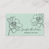 Magnolia Flower Mint Green Visitekaartje (Voorkant)