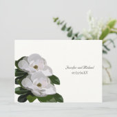 Magnolia Flower Modern Wedding Invitation Kaart (Staand voorkant)