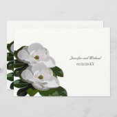 Magnolia Flower Modern Wedding Invitation Kaart (Voorkant / Achterkant)