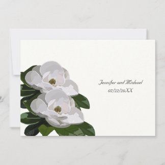 Magnolia Flower Modern Wedding Invitation Kaart