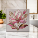 Magnolia Flower Mozaïek Keramische Tegel Tegeltje<br><div class="desc">Deze tegels tonen de elegantie van magnoliabloemen in een boeiende mozaïekstijl. Of u nu uw keuken,  badkamer of een andere ruimte inricht,  deze tegels voegen een vleugje botanische schoonheid toe.</div>