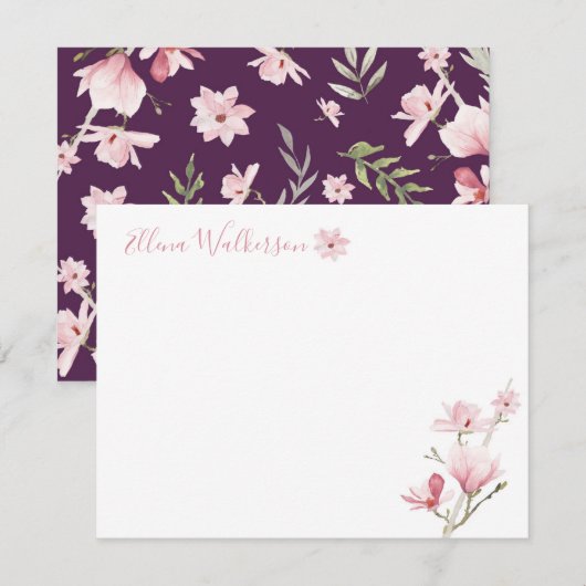 Magnolia Flower Note Card Notitiekaartje (Voorkant / Achterkant)