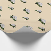 Magnolia Flower on Parchment Gold Cadeaupapier (Hoek)