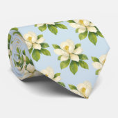 Magnolia Flower Painting Coastal Beach Pattern Stropdas (Opgerold)