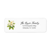 Magnolia Flower Painting Retouradres Label (Voorkant)
