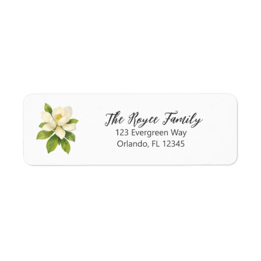 Magnolia Flower Painting Retouradres Label (Voorkant)