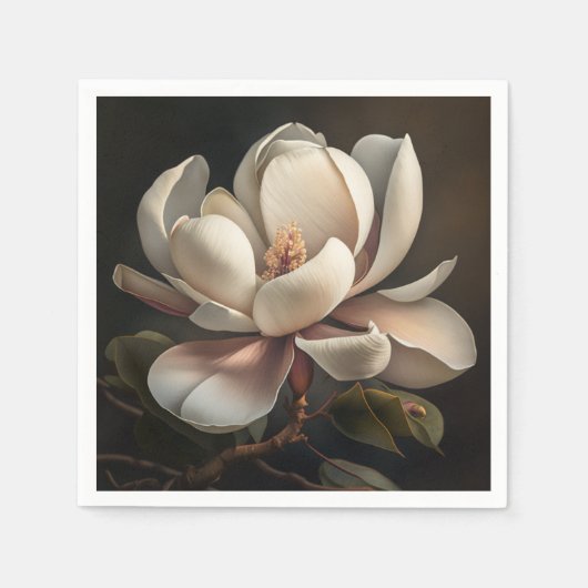 Magnolia Flower Paper Napkin Servet (Voorkant)