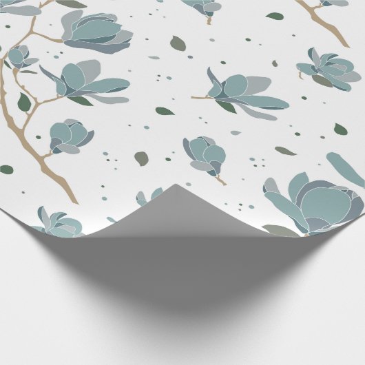 Magnolia flower pattern cadeaupapier (Hoek)